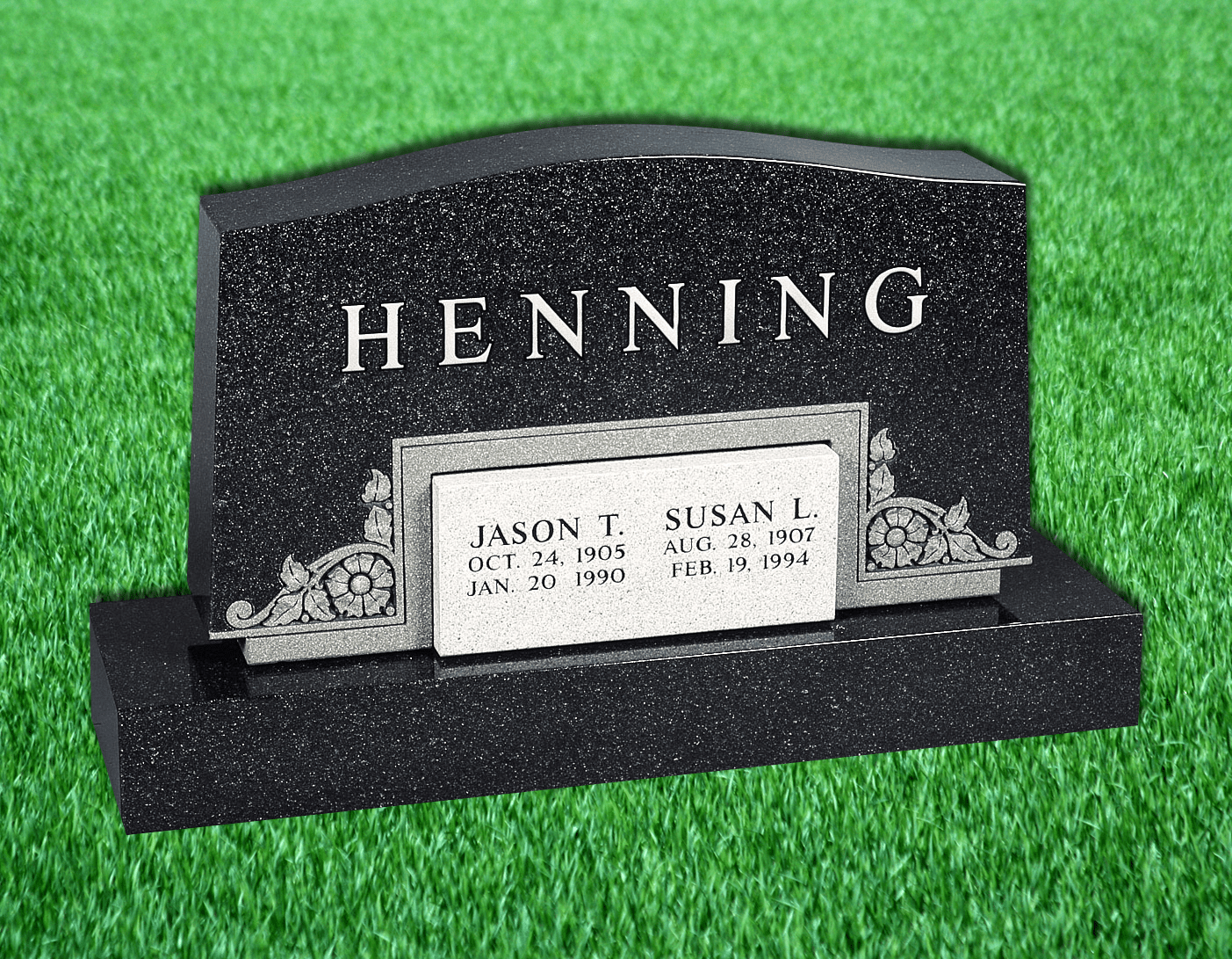 Granite upright memorial - Cremation