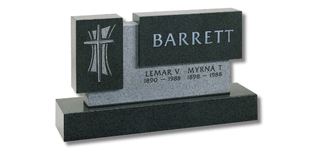 Granite upright memorial - Cremation